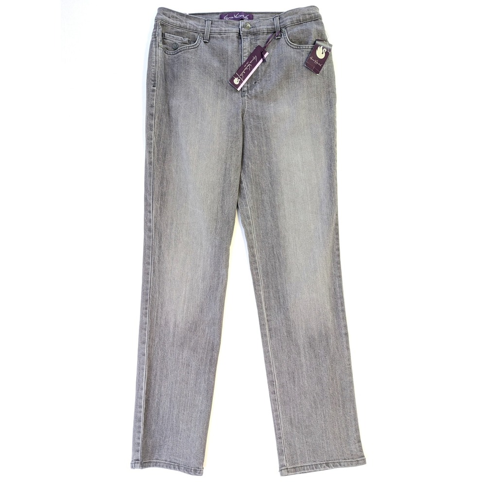 Gloria Vanderbilt Amanda High Rise Tapered Leg Jeans Glacial Grey Wash Size 8 - Picture 2 of 7